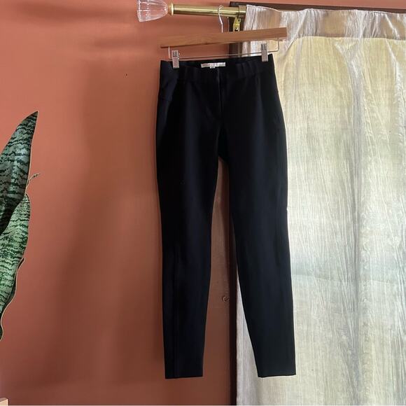 Veronica Beard Pull On Dress Pants Skinny Trousers Elastic Waist Black Size 0 - Picture 1 of 5